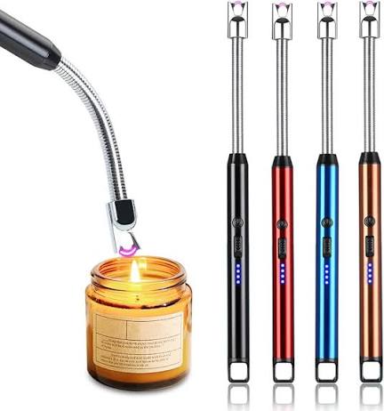 Rechargeable Arc Light Metal | Kitchen USB Arc Lighter With Hanging Hook | Metal Rechargeable Light