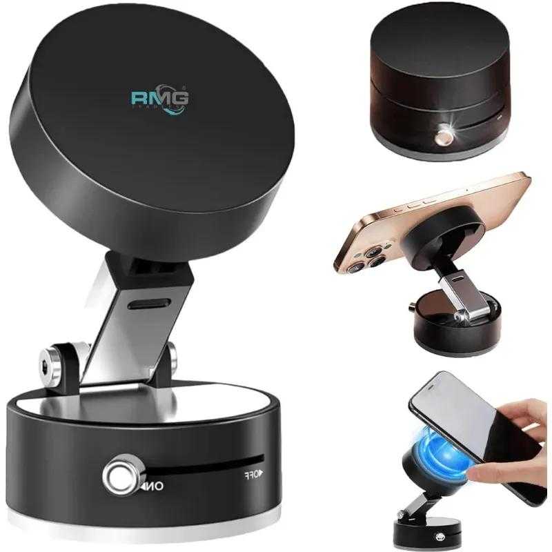 Double-Sided Vacuum Magnetic Phone Holder – Adjustable Foldable Rotating Suction Mount